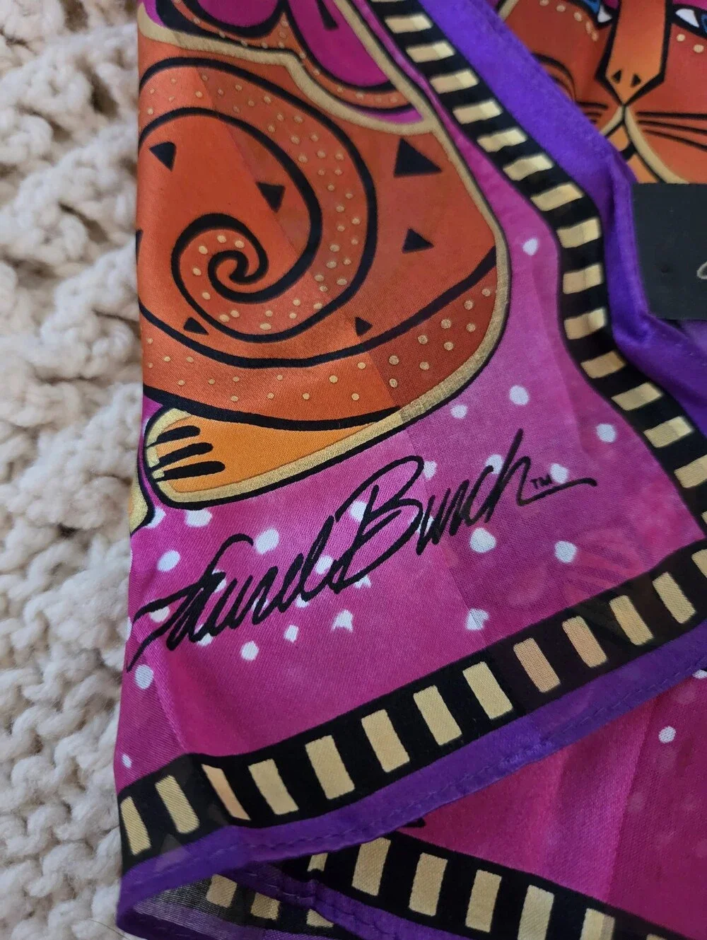 NWOT Laurel Burch Silk Scarf FELINES Cats
